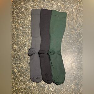 Compression socks 3 pair Black, Gray, and Green Socks small / medium
